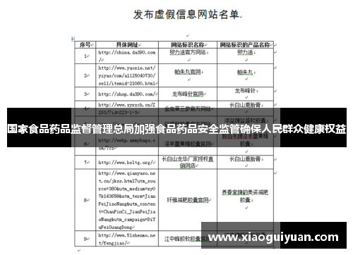 国家食品药品监督管理总局加强食品药品安全监管确保人民群众健康权益